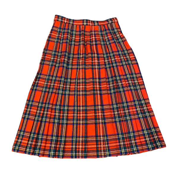 Vtg LAIRD PORTCH of SCOTLAND Red Tartan Plaid Wrap Kilt skirt 100% Wool Skirt 26 - Picture 12 of 12